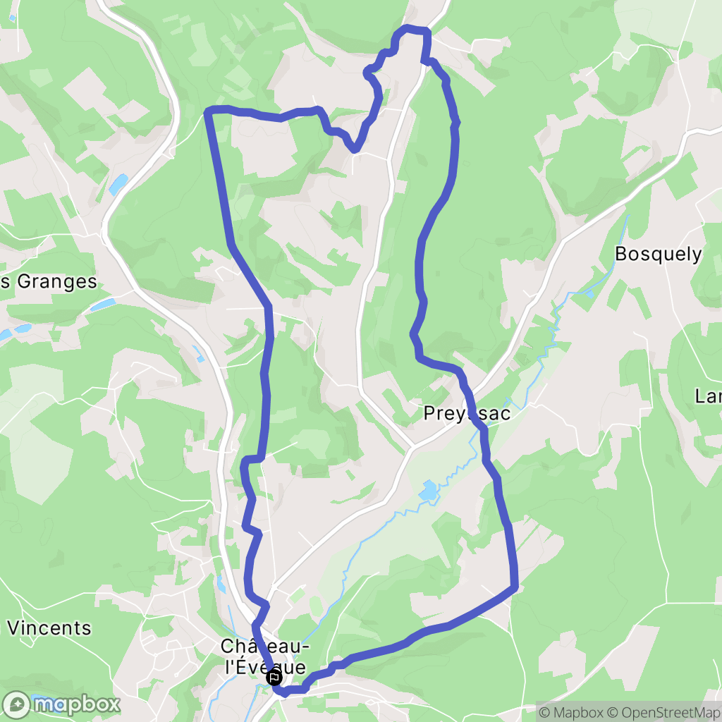 Château-l'Évêque : carte du parcours de randonnée - France