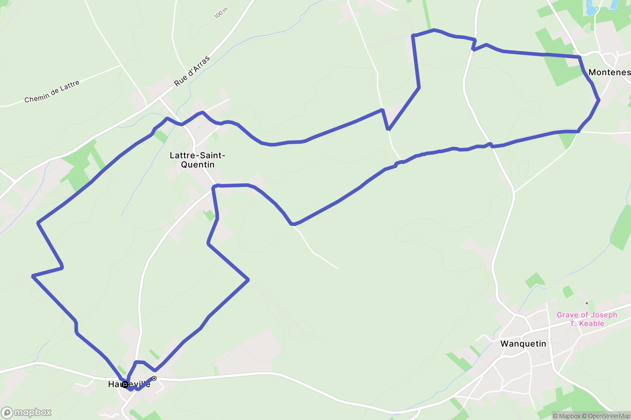 Hauteville : carte du parcours de randonnée - France