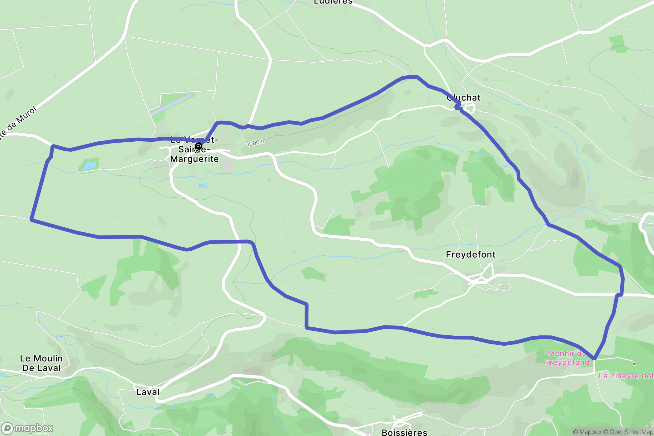 Le Vernet-Sainte-Marguerite : carte du parcours de randonnée - France