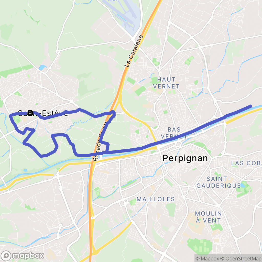 Saint-Estève : carte du parcours de randonnée - France