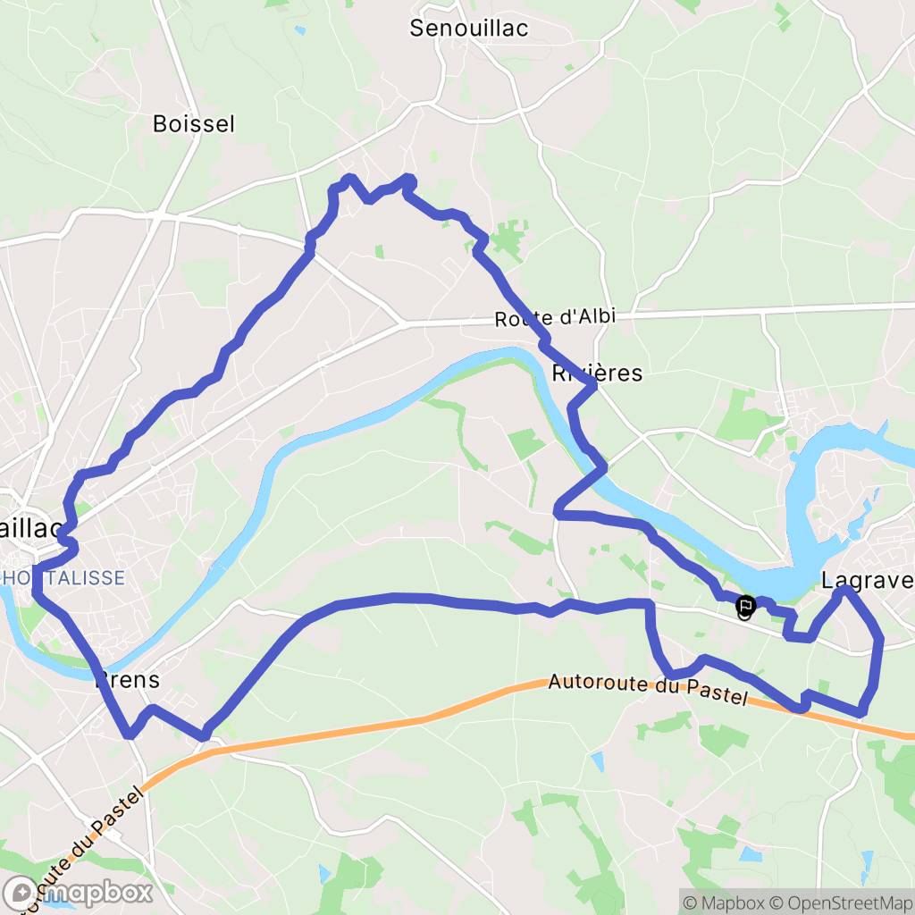Lagrave : carte du parcours de randonnée - France