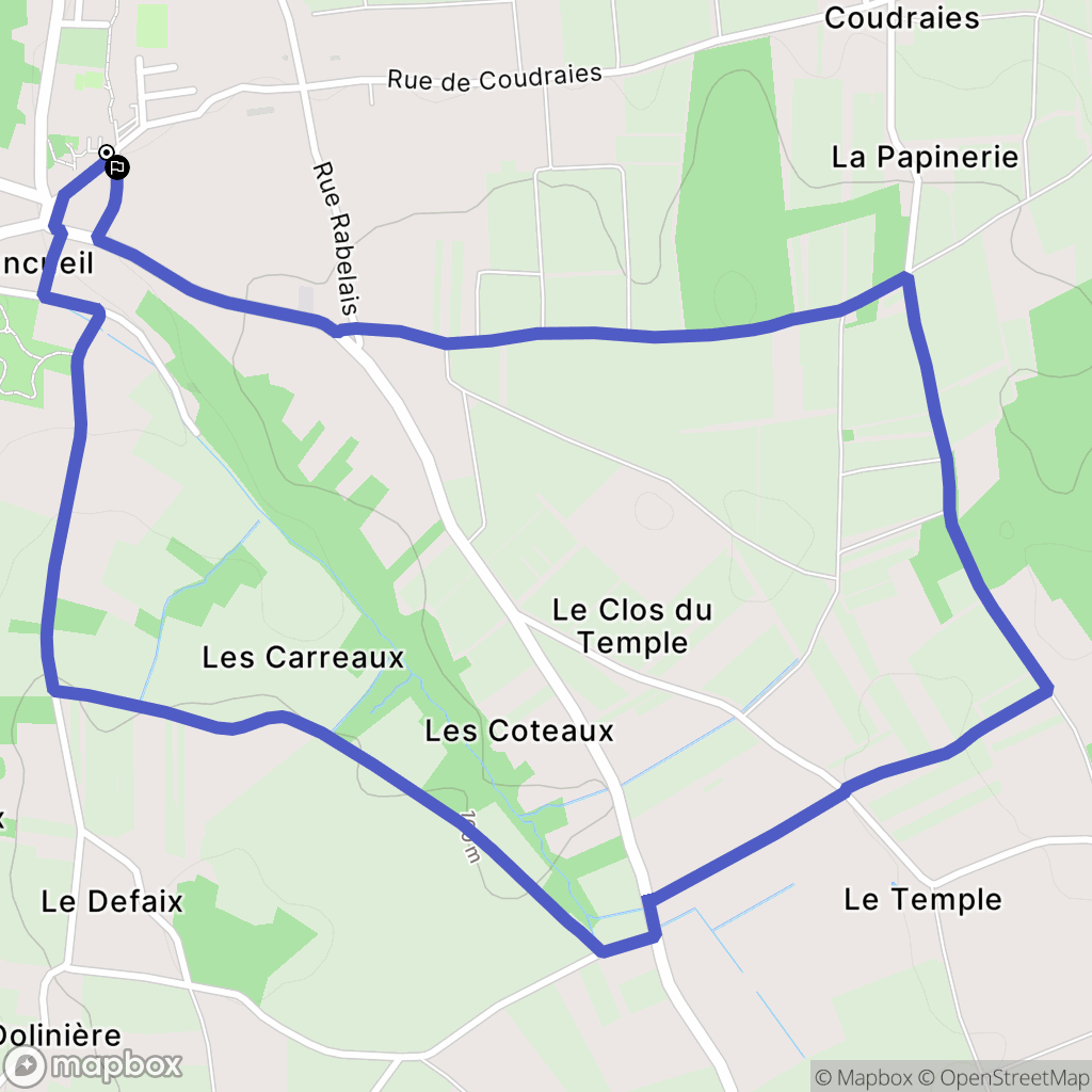 Francueil : carte du parcours de randonnée - France