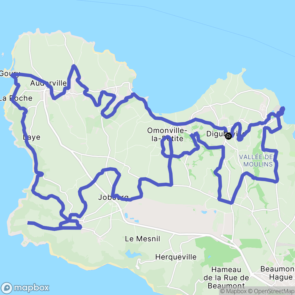 La Hague : carte du parcours de randonnée - France