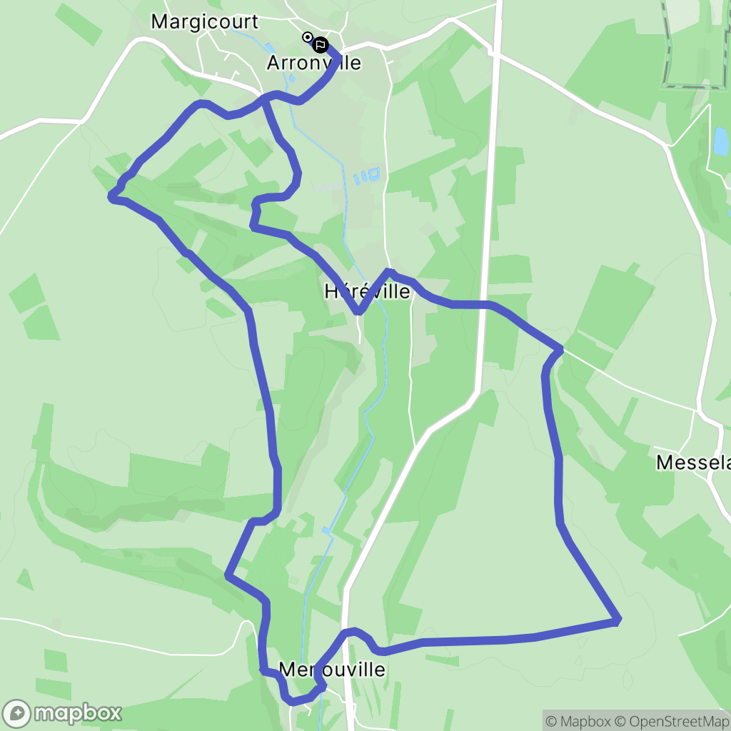 Arronville : carte du parcours de randonnée - France