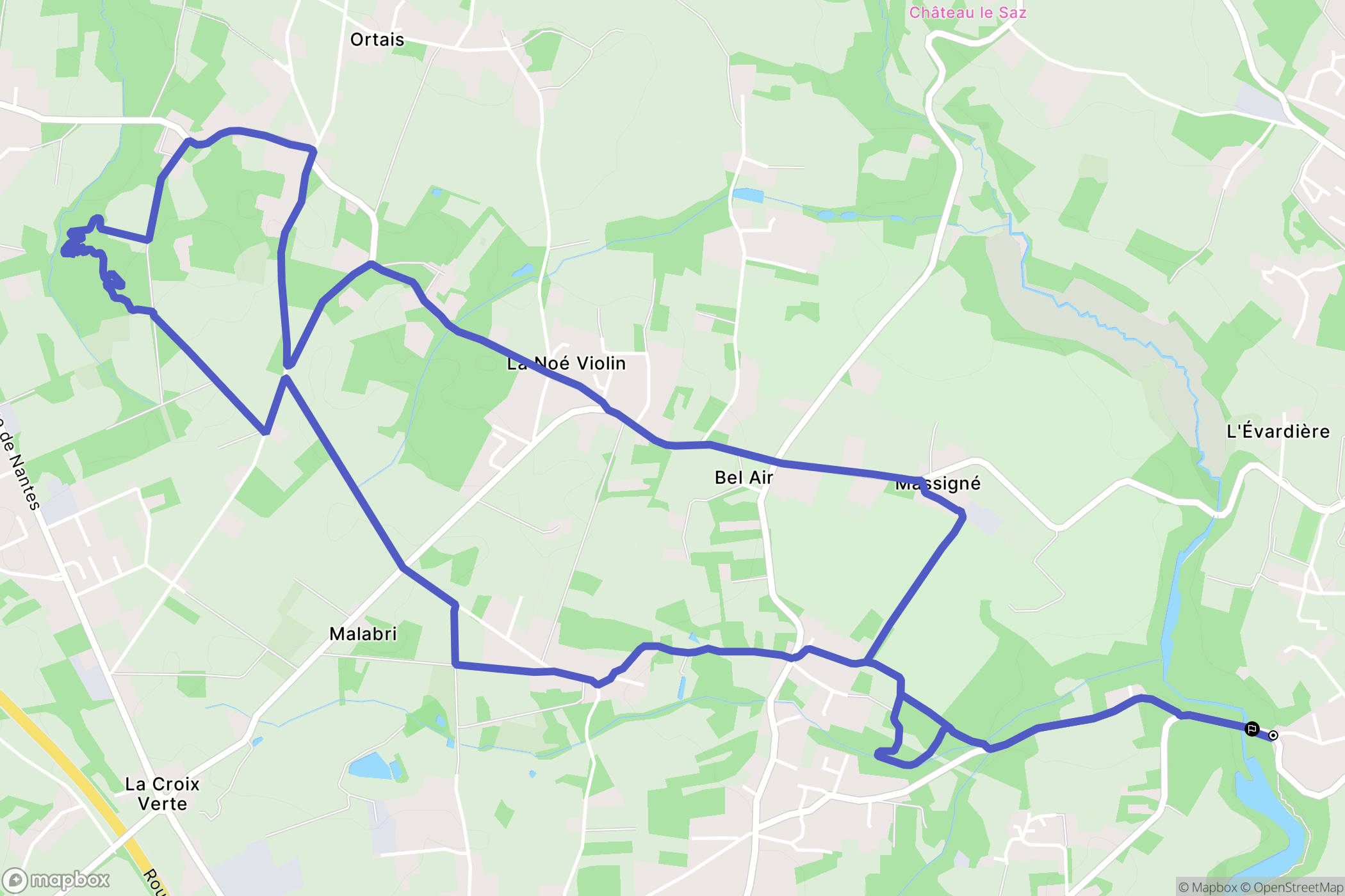 La Chapelle-sur-Erdre : carte du parcours de randonnée - France