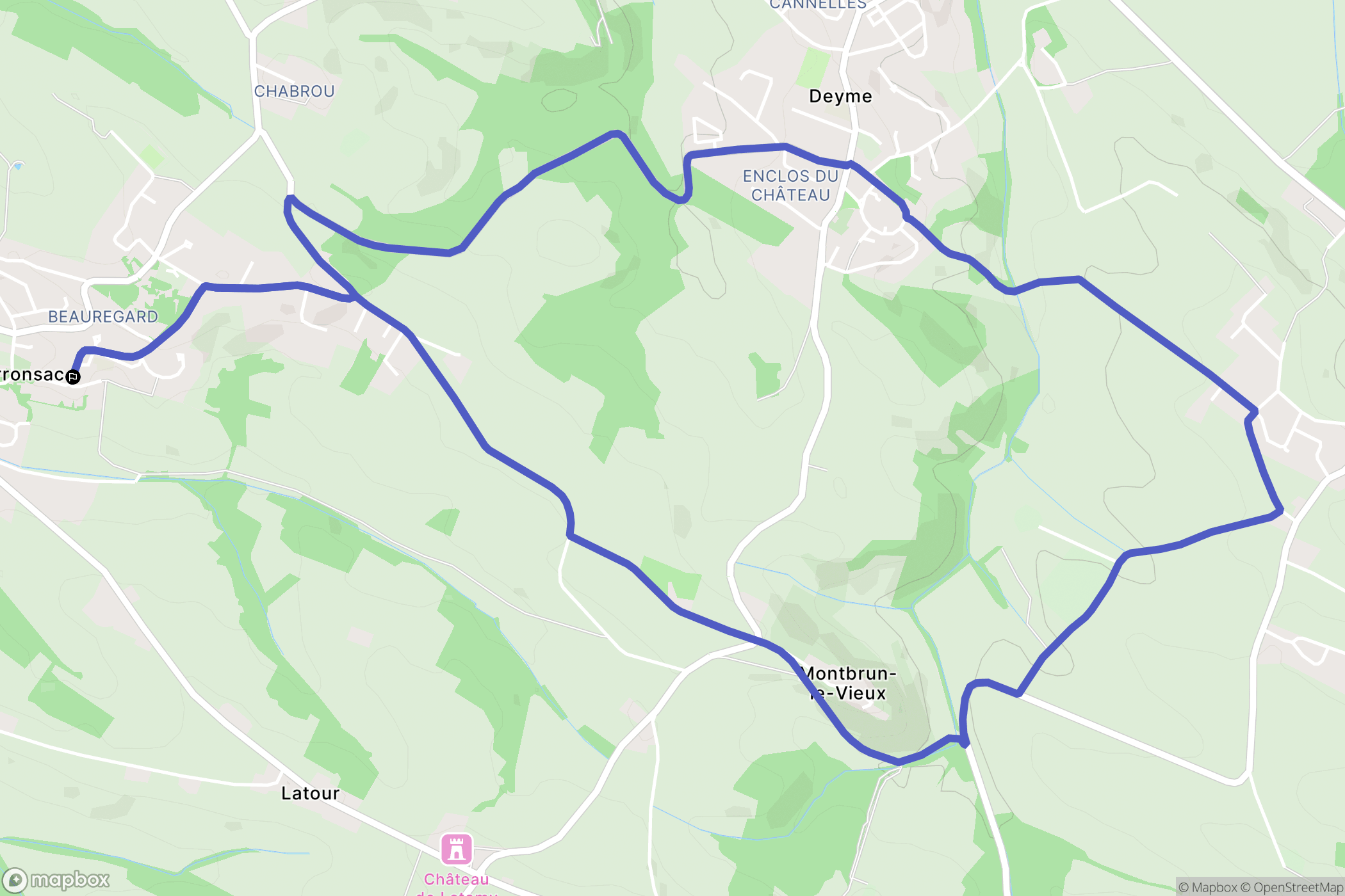 Corronsac : carte du parcours de randonnée - France