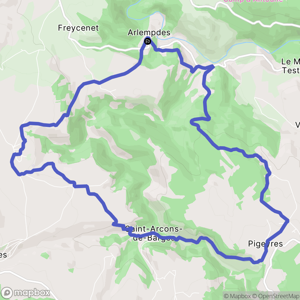 Arlempdes : carte du parcours de randonnée - France
