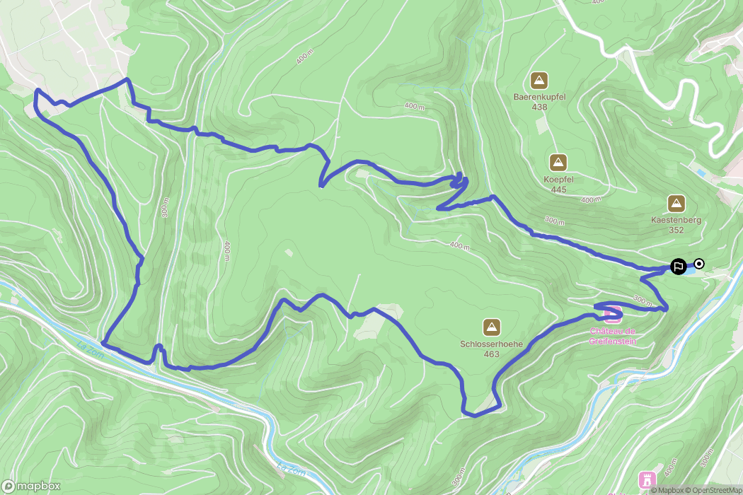 Saverne : carte du parcours de randonnée - France