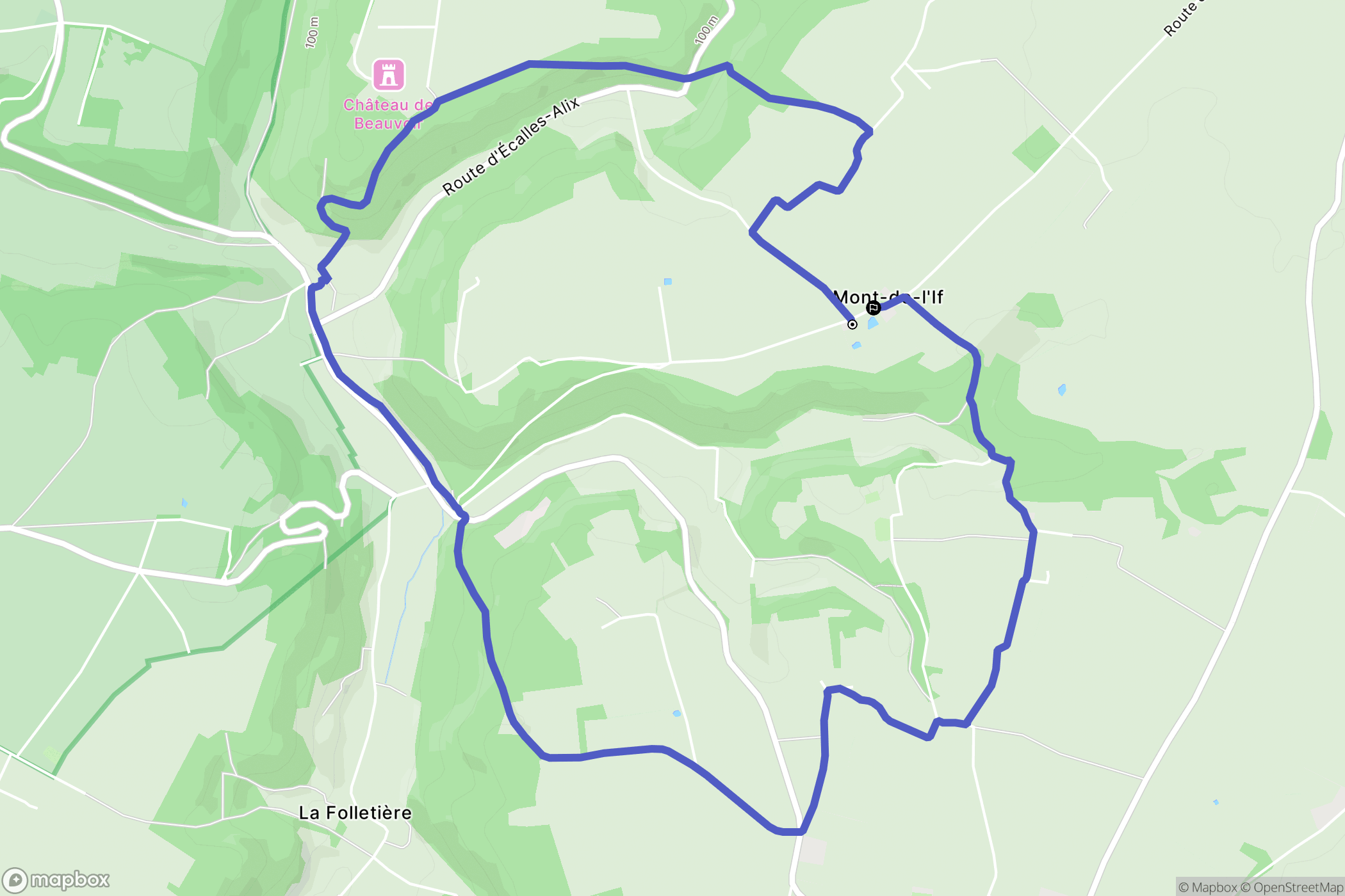 Saint-Martin-de-l'If : carte du parcours de randonnée - France