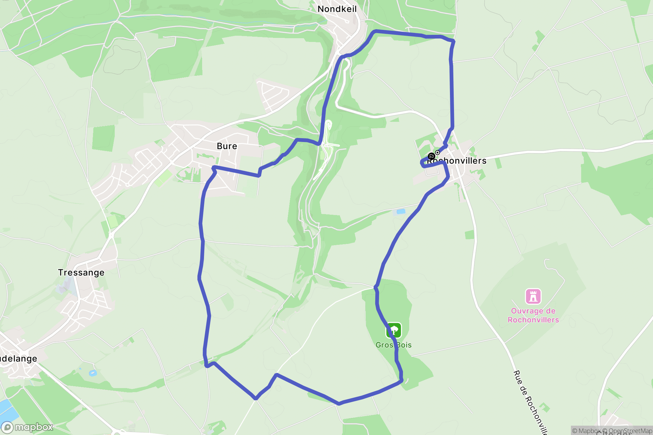 Rochonvillers : carte du parcours de randonnée - France