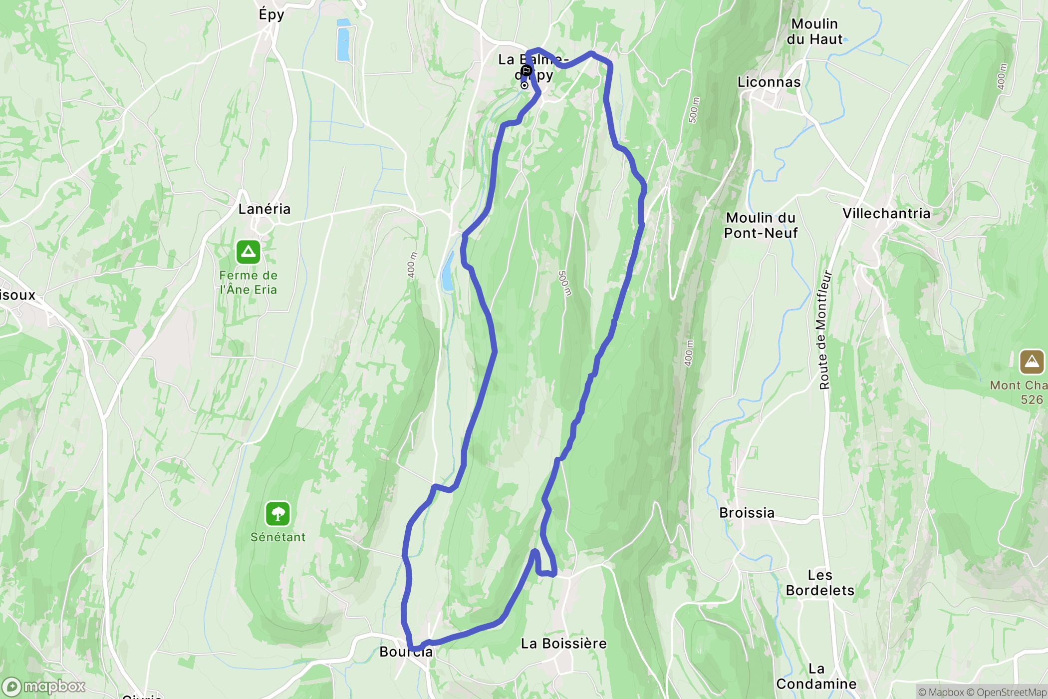 Val-d'Épy : carte du parcours de randonnée - France