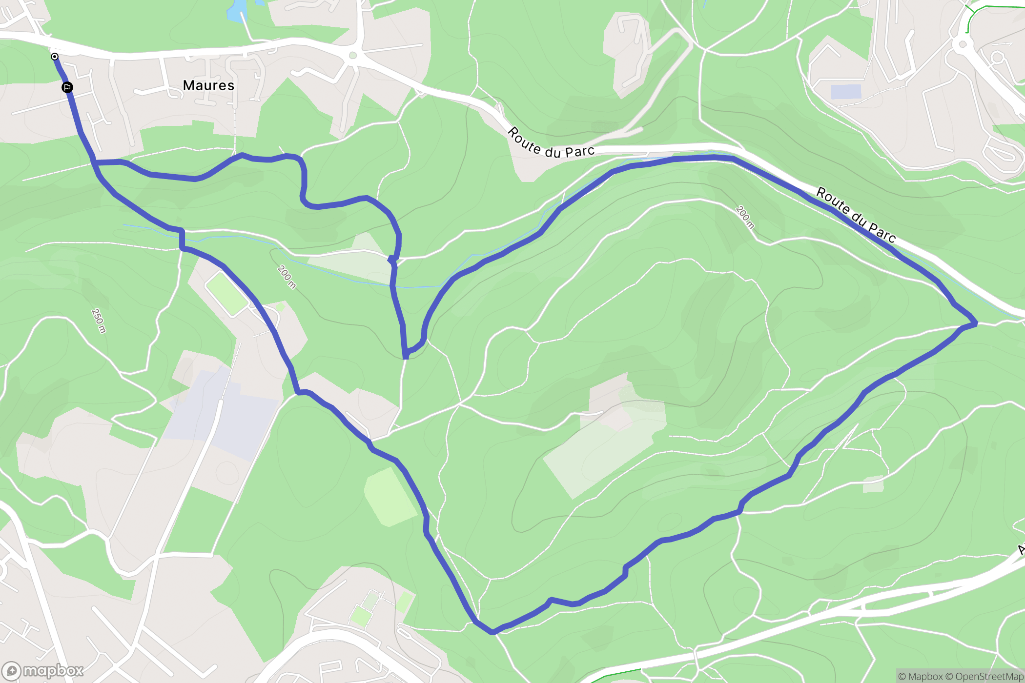 Valbonne : carte du parcours de randonnée - France