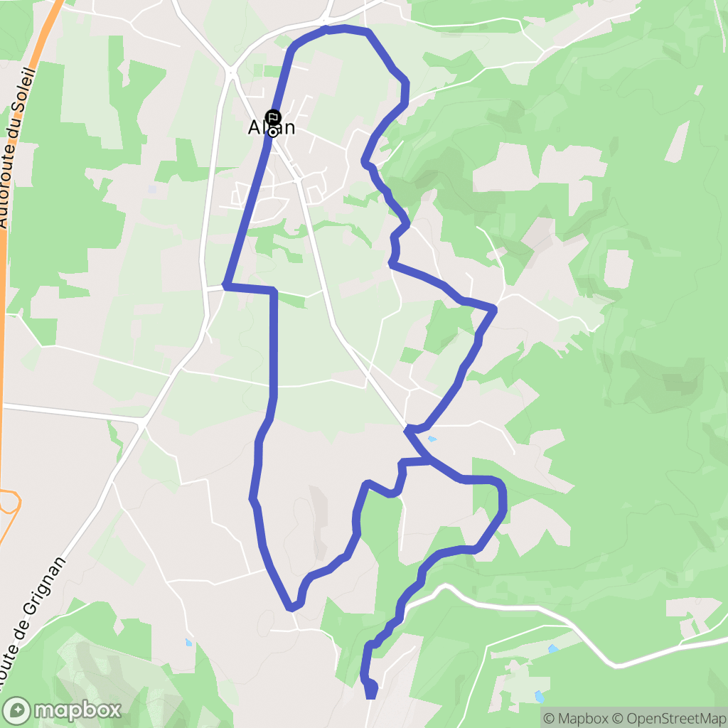 Allan : carte du parcours de randonnée - France