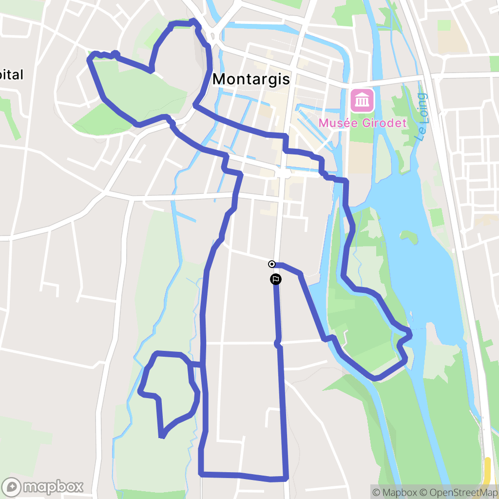 Montargis : carte du parcours de randonnée - France
