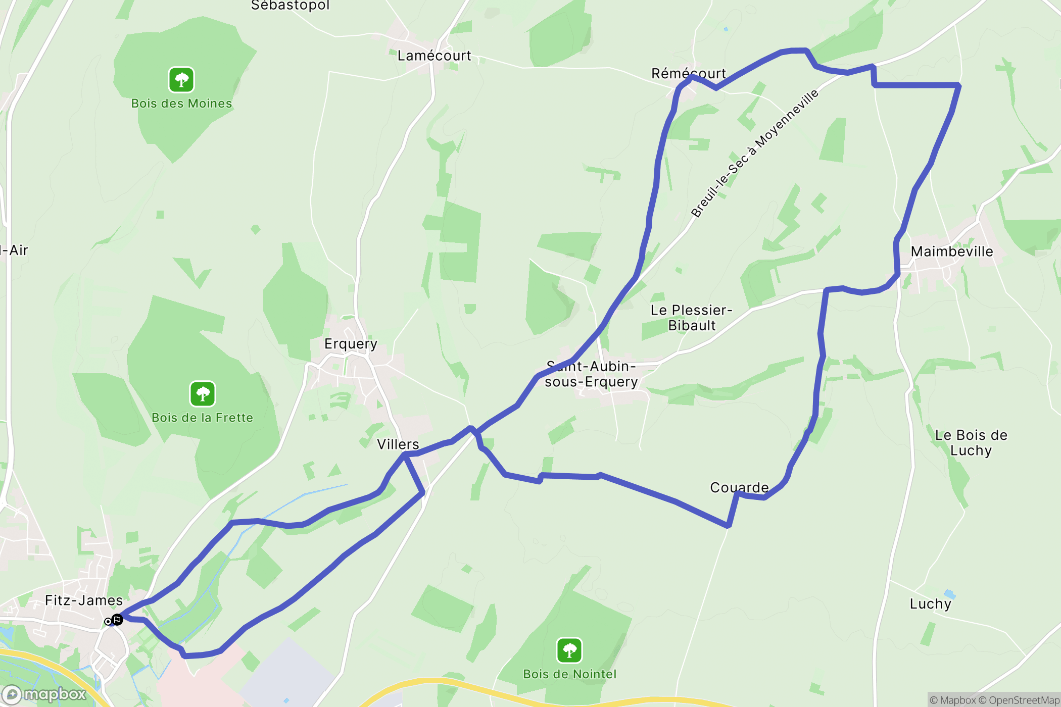 Fitz-James : carte du parcours de randonnée - France