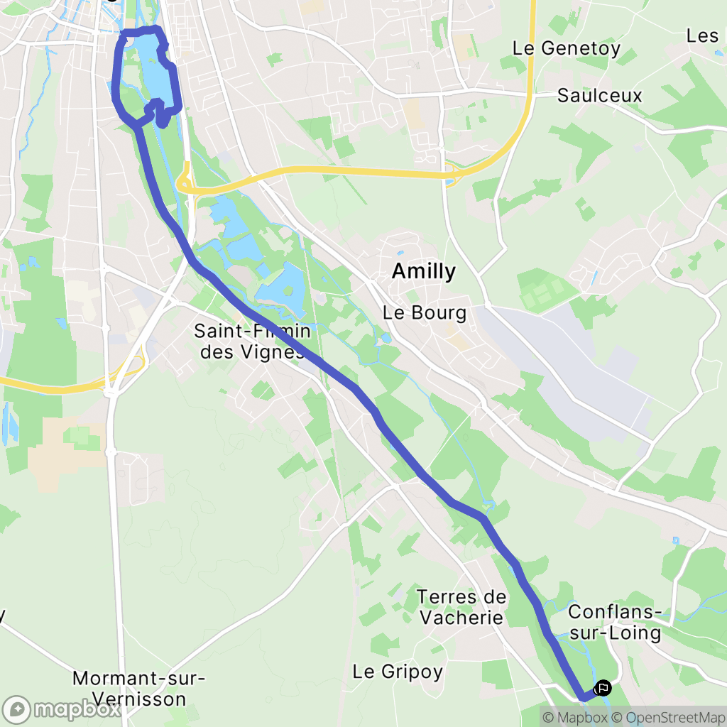 Conflans-sur-Loing : carte du parcours de randonnée - France
