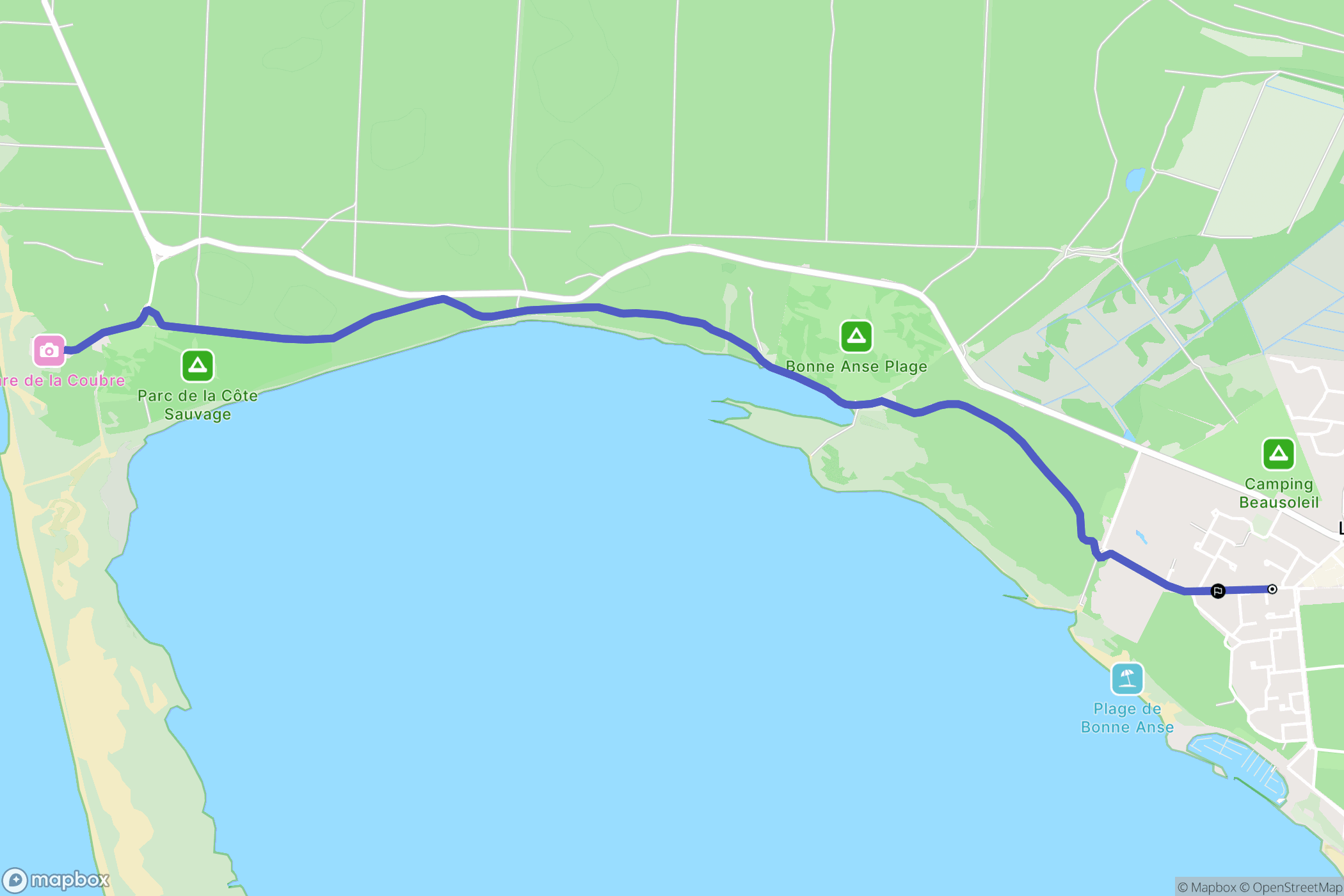 Les Mathes : carte du parcours de randonnée - France