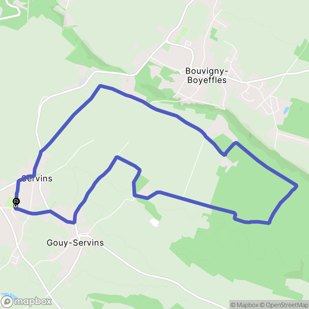 Servins : carte du parcours de randonnée - France