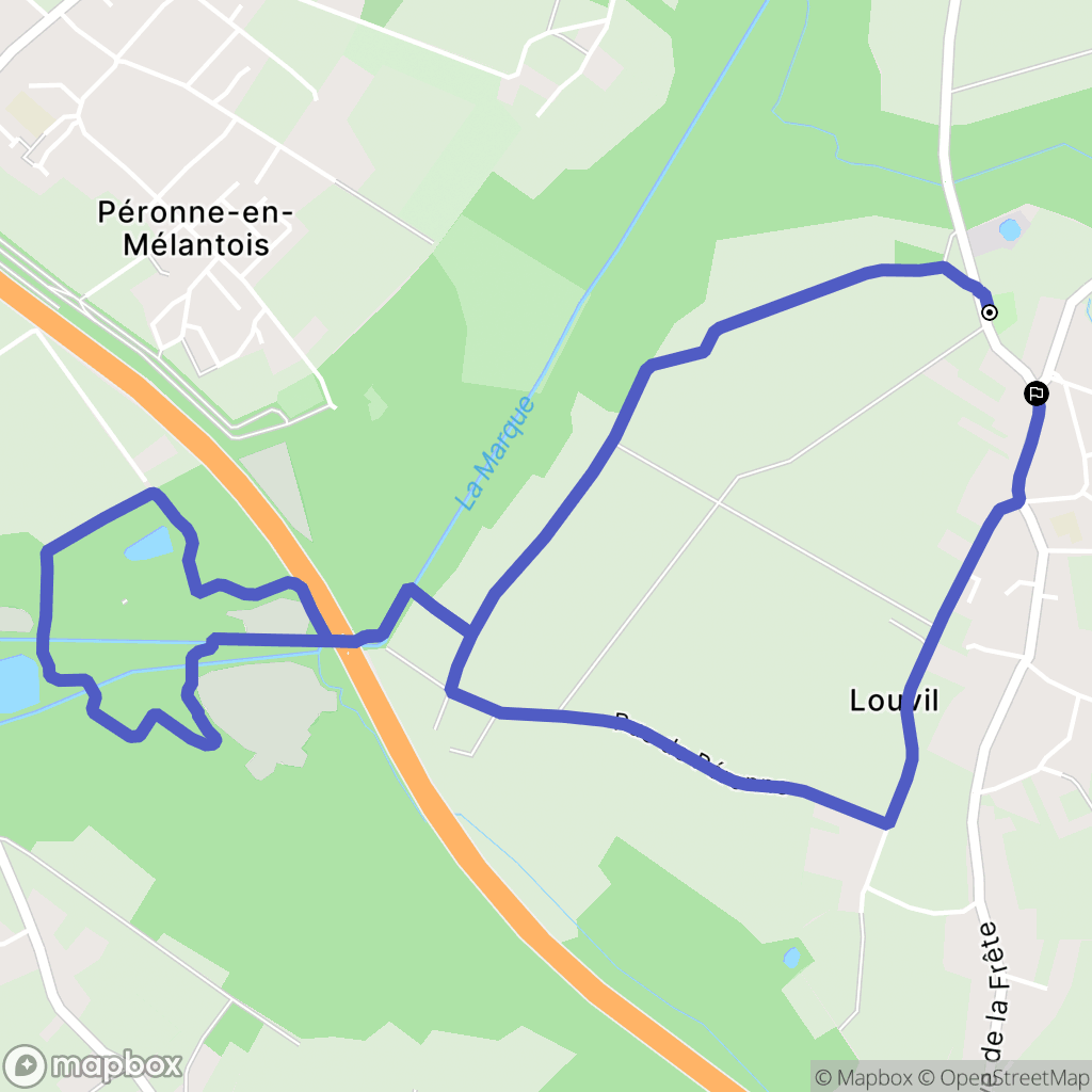 Louvil : carte du parcours de randonnée - France