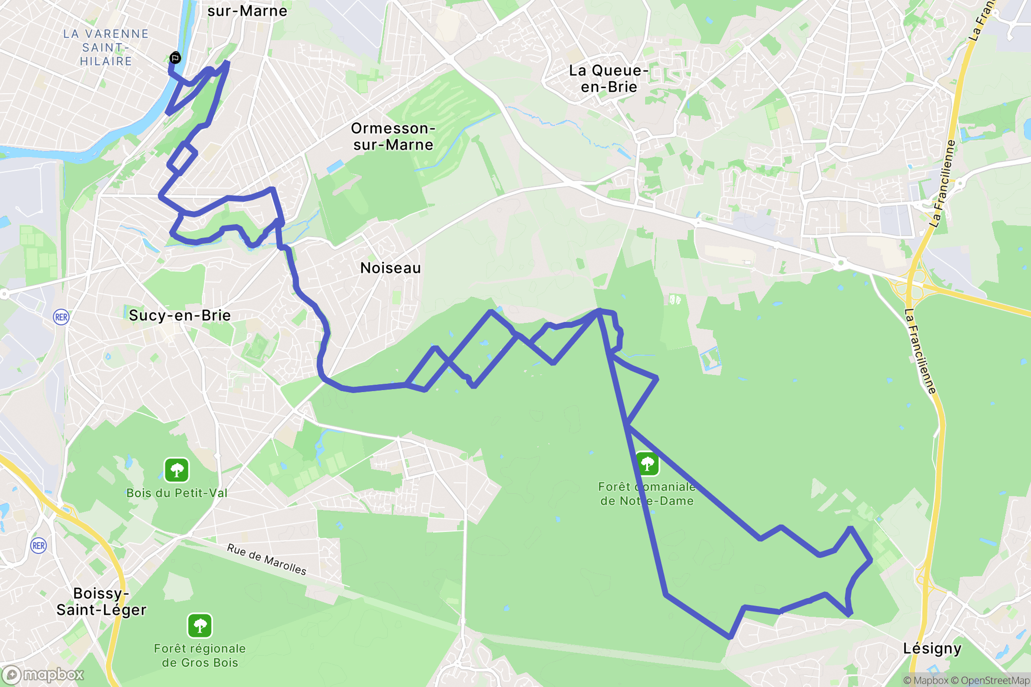 Saint-Maur-des-Fossés : carte du parcours de randonnée - France