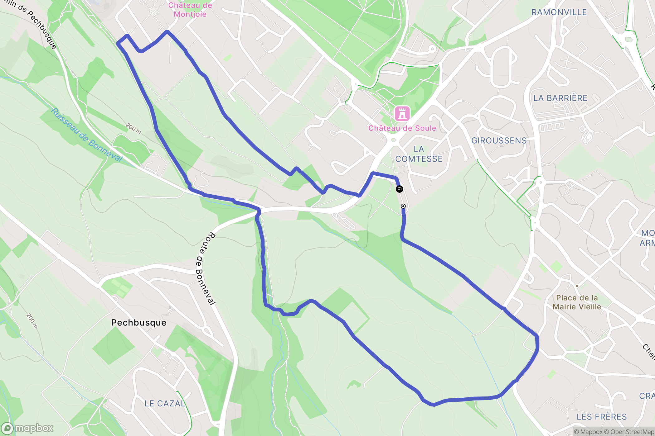 Ramonville-Saint-Agne : carte du parcours de randonnée - France