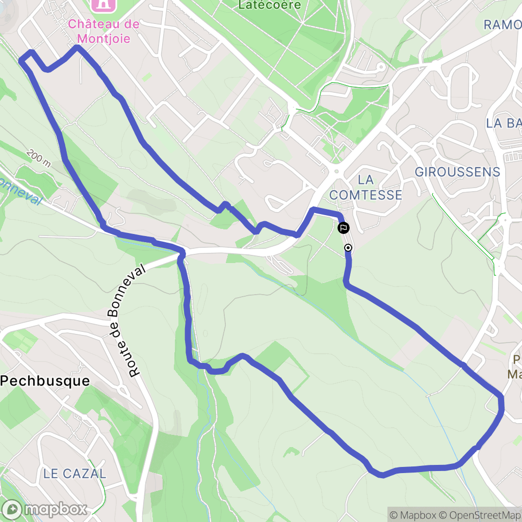 Ramonville-Saint-Agne : carte du parcours de randonnée - France