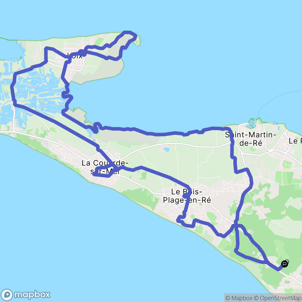 Le Bois-Plage-en-Ré : carte du parcours de randonnée - France