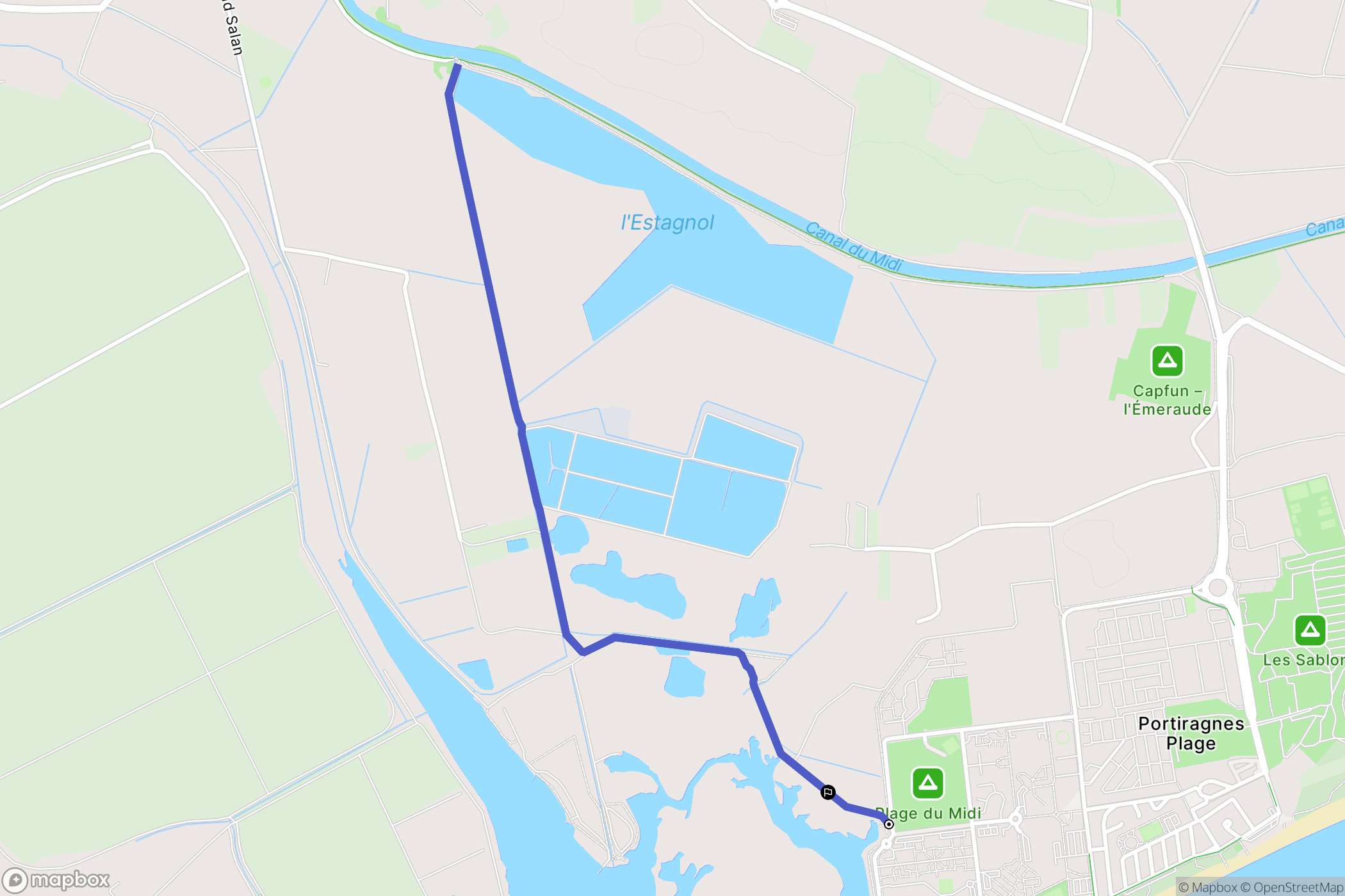 Portiragnes : carte du parcours de randonnée - France