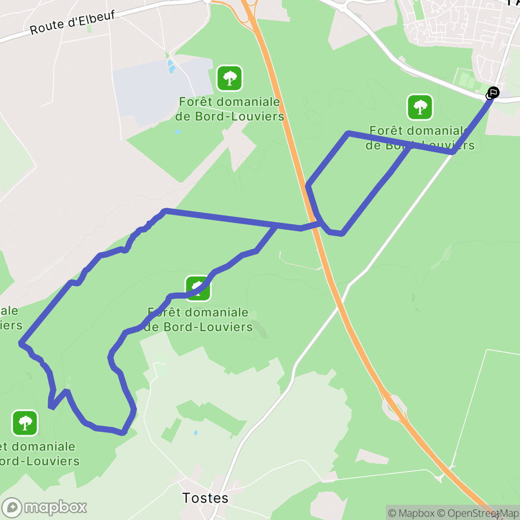 Pont-de-l'Arche : carte du parcours de randonnée - France