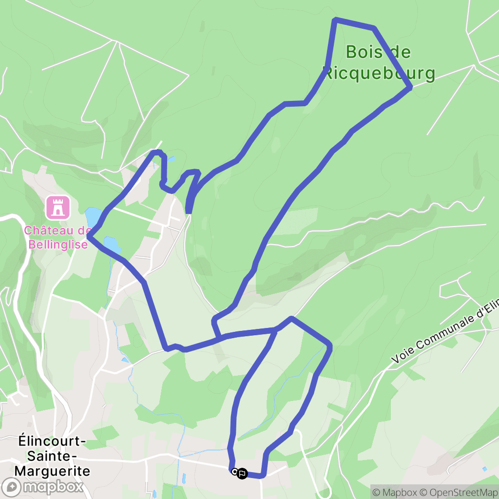 Élincourt-Sainte-Marguerite : carte du parcours de randonnée - France