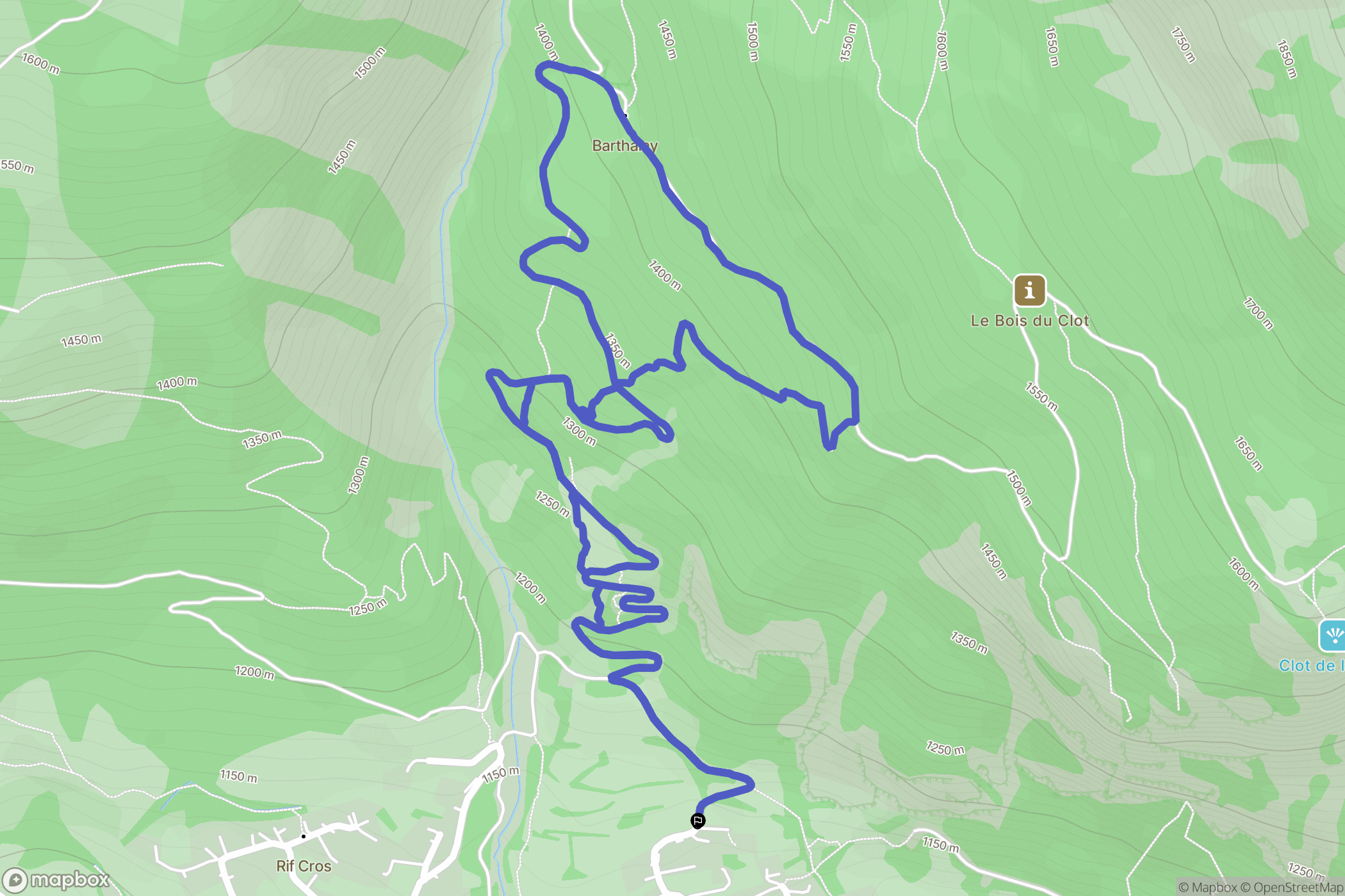 Les Vigneaux : carte du parcours de randonnée - France