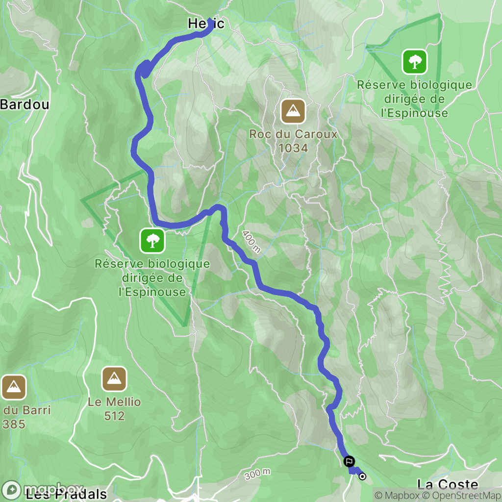 Mons : carte du parcours de randonnée - France