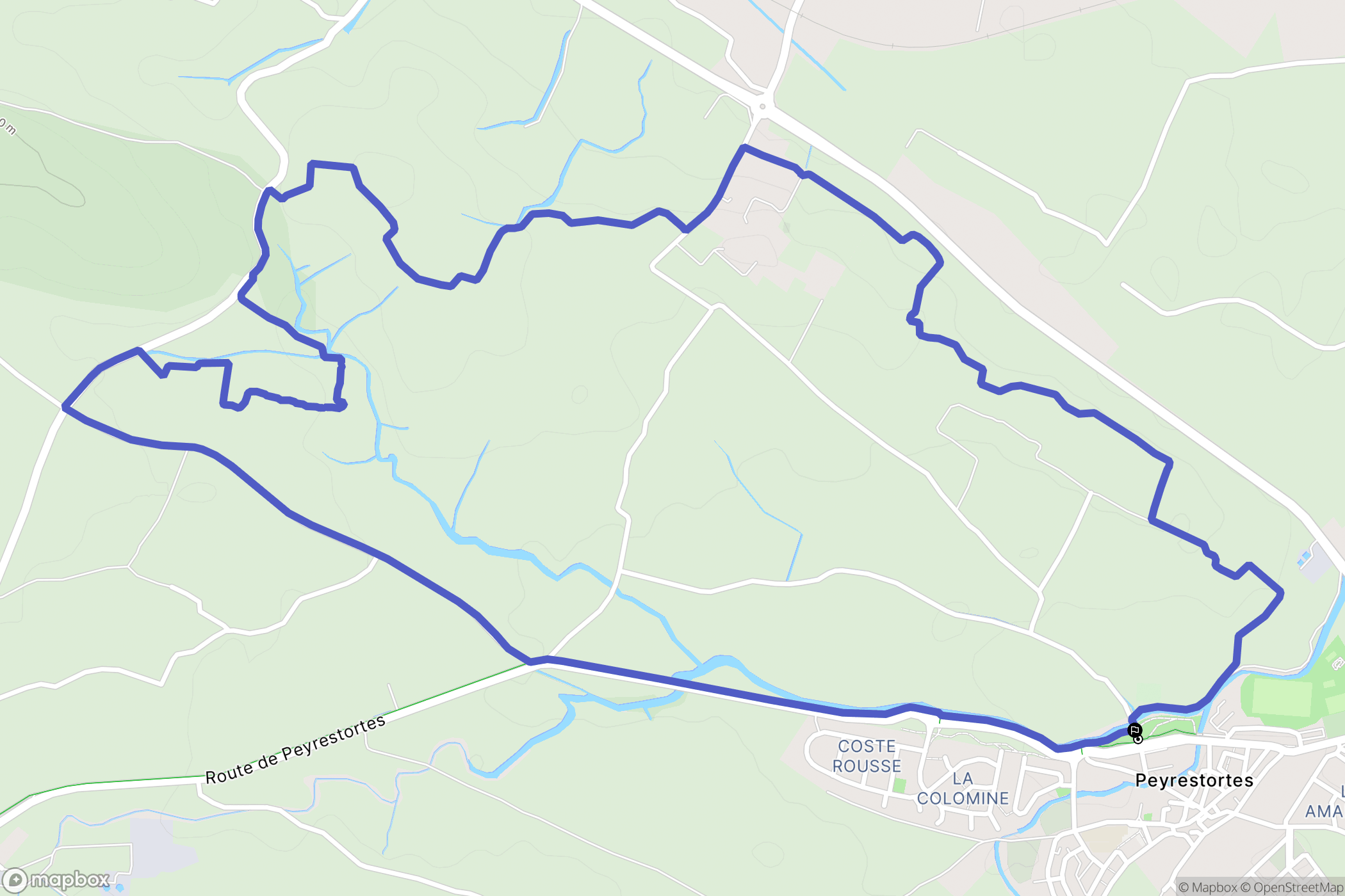 Peyrestortes : carte du parcours de randonnée - France