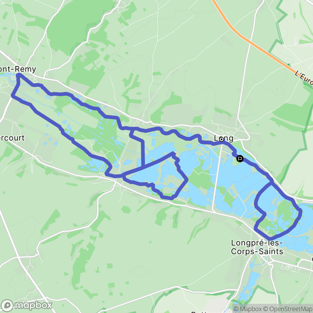 Long : carte du parcours de randonnée - France