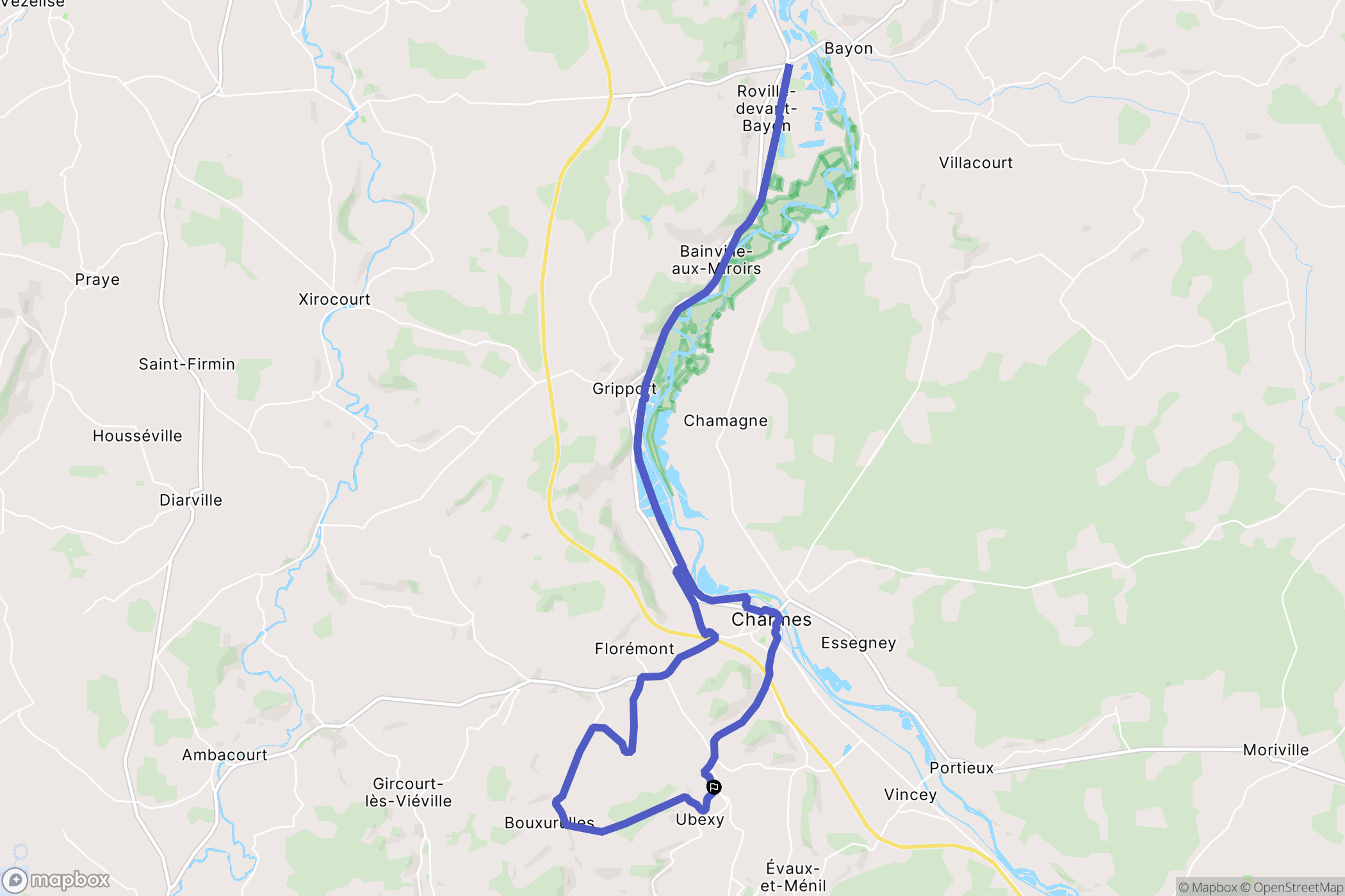 Brantigny : carte du parcours de randonnée - France