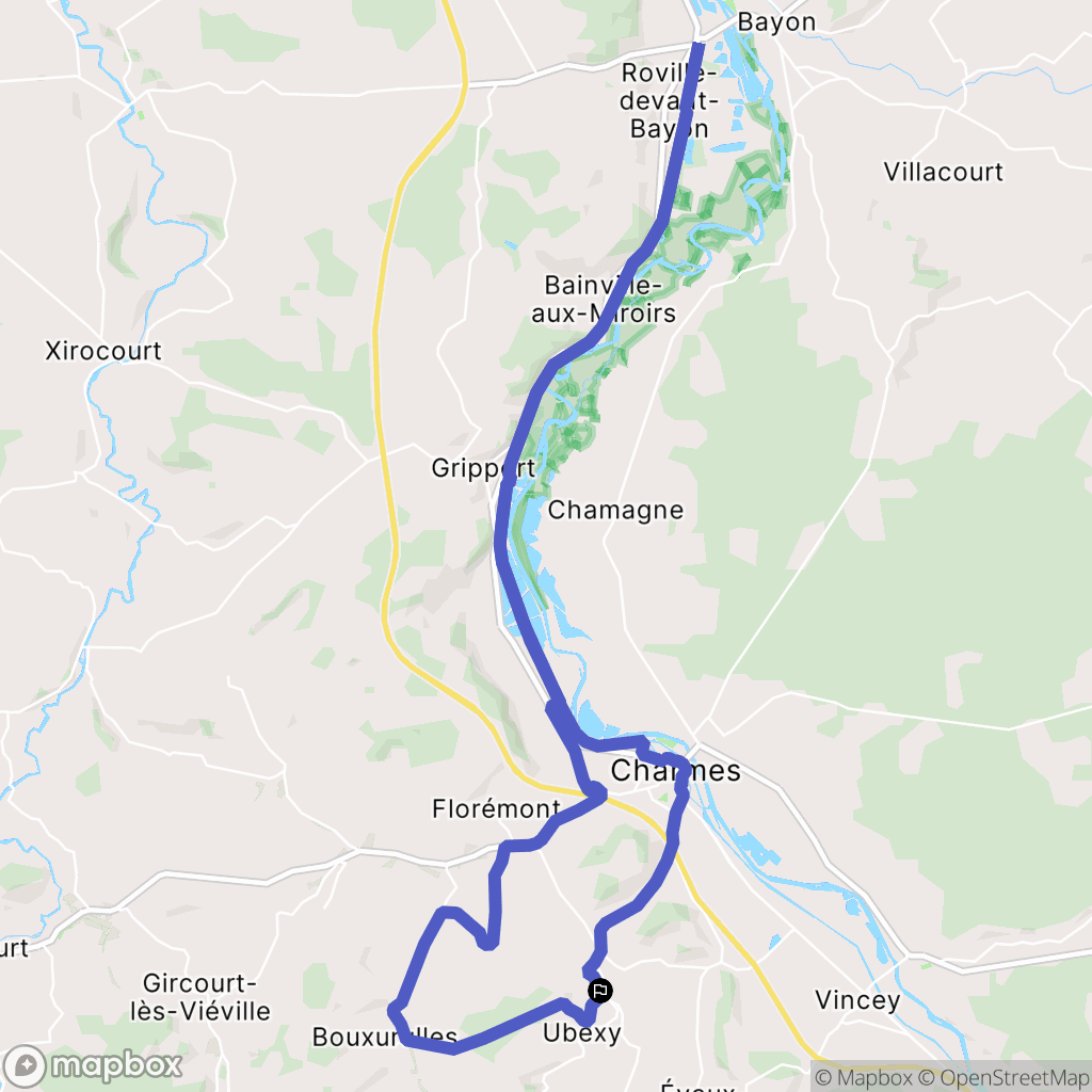 Brantigny : carte du parcours de randonnée - France