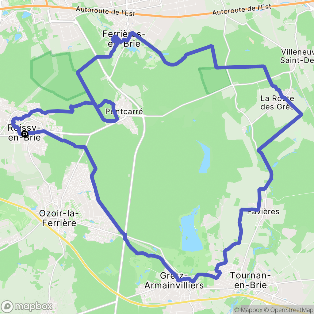 Roissy-en-Brie : carte du parcours de randonnée - France