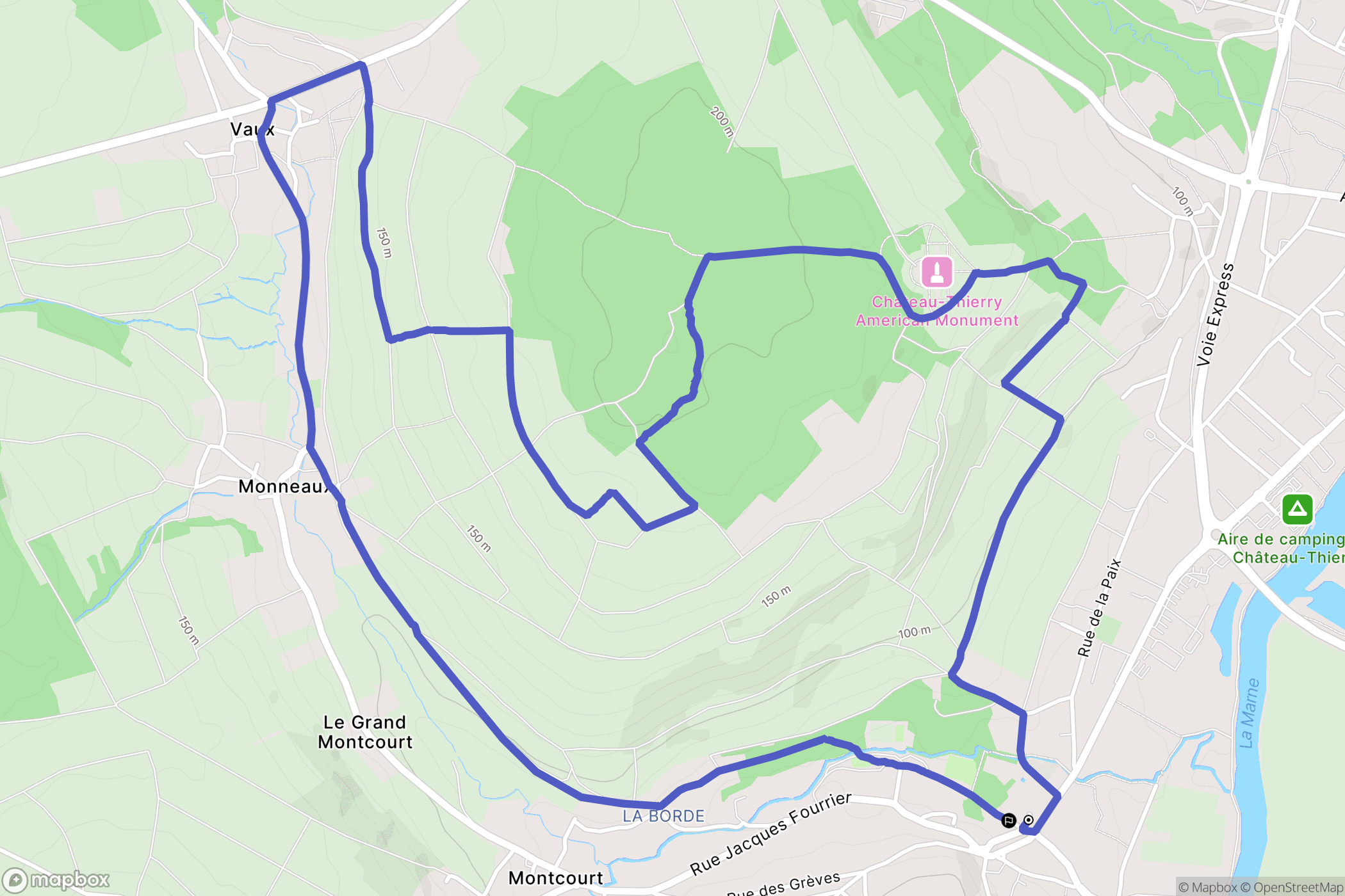Essômes-sur-Marne : carte du parcours de randonnée - France