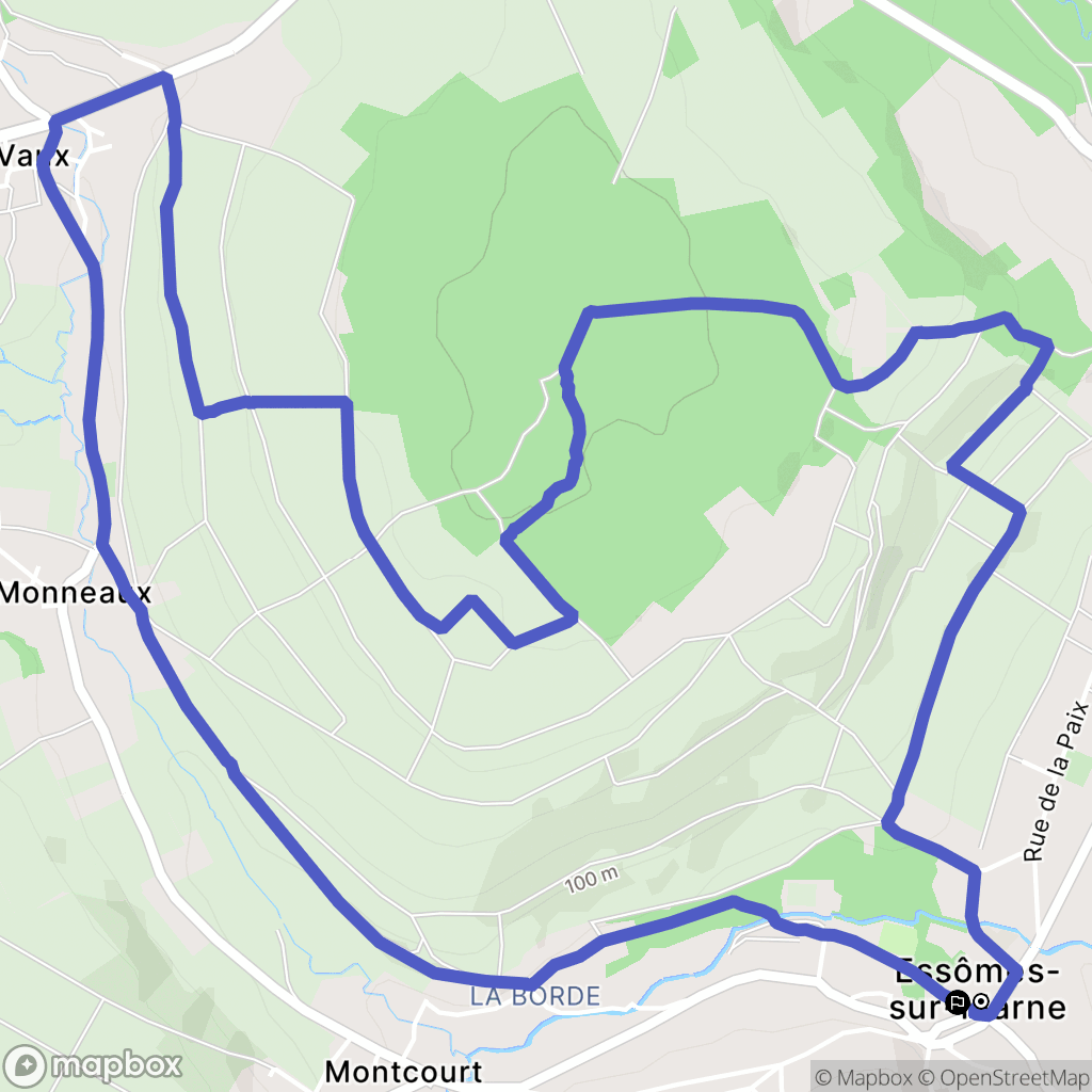 Essômes-sur-Marne : carte du parcours de randonnée - France