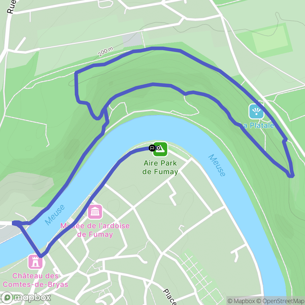 Fumay : carte du parcours de randonnée - France