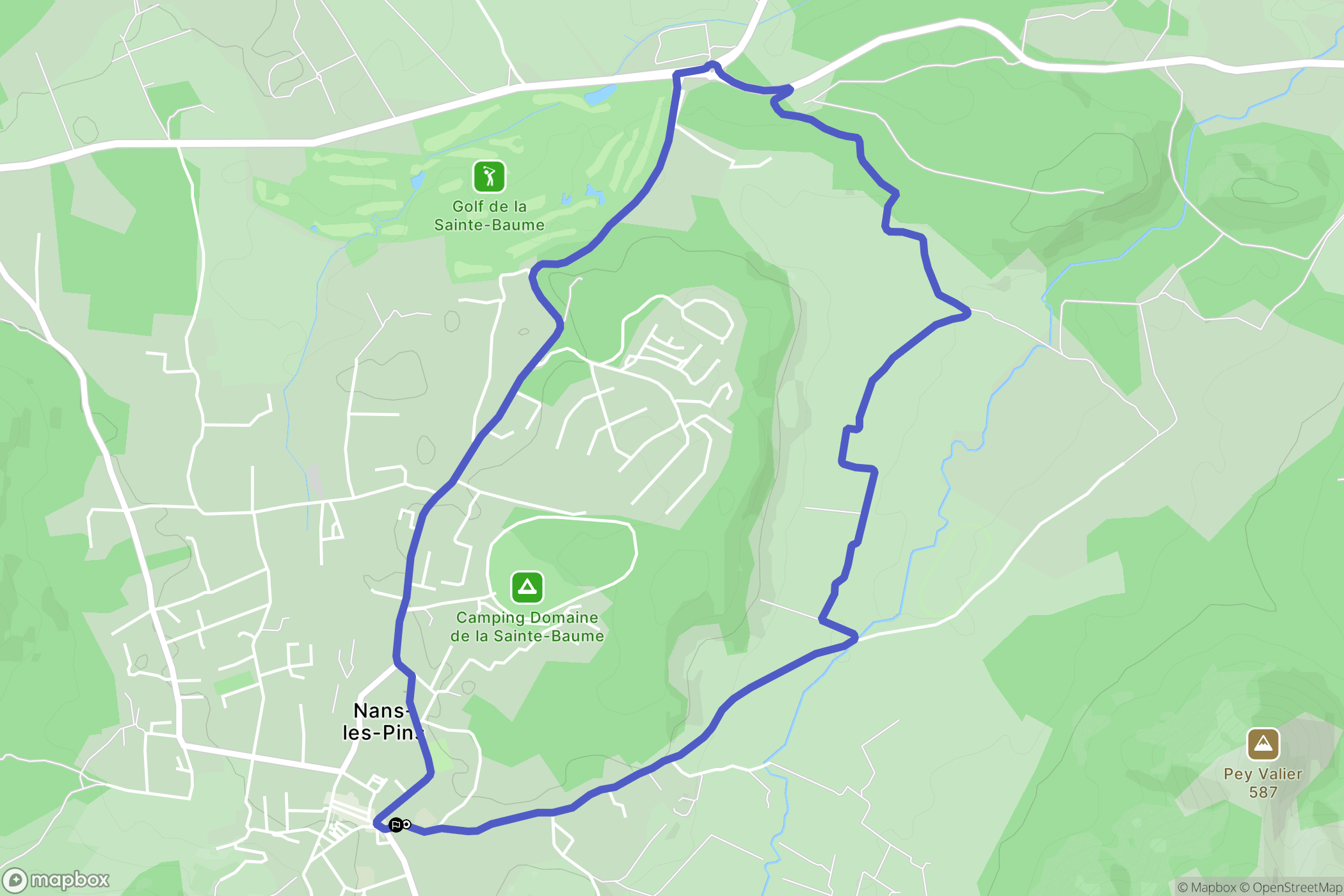 Nans-les-Pins : carte du parcours de randonnée - France