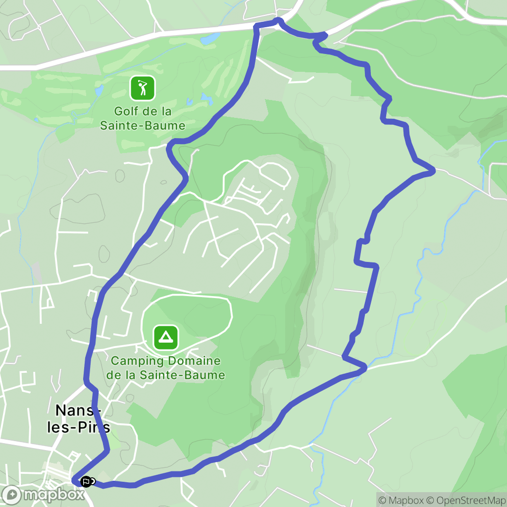 Nans-les-Pins : carte du parcours de randonnée - France