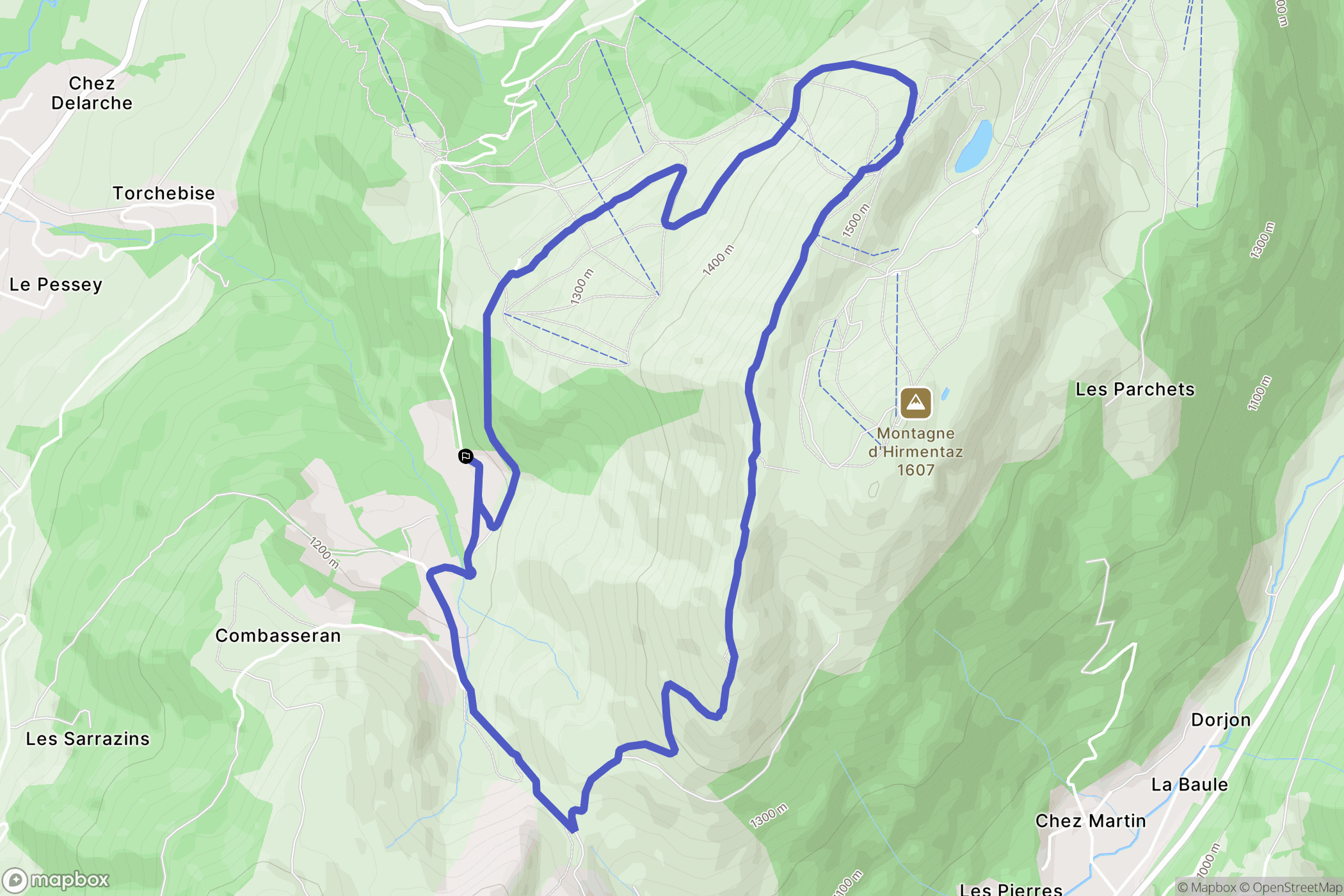 Habère-Lullin : carte du parcours de randonnée - France