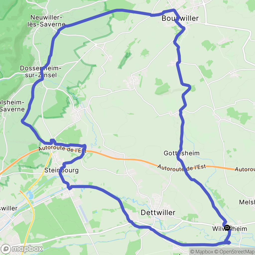 Wilwisheim : carte du parcours de randonnée - France