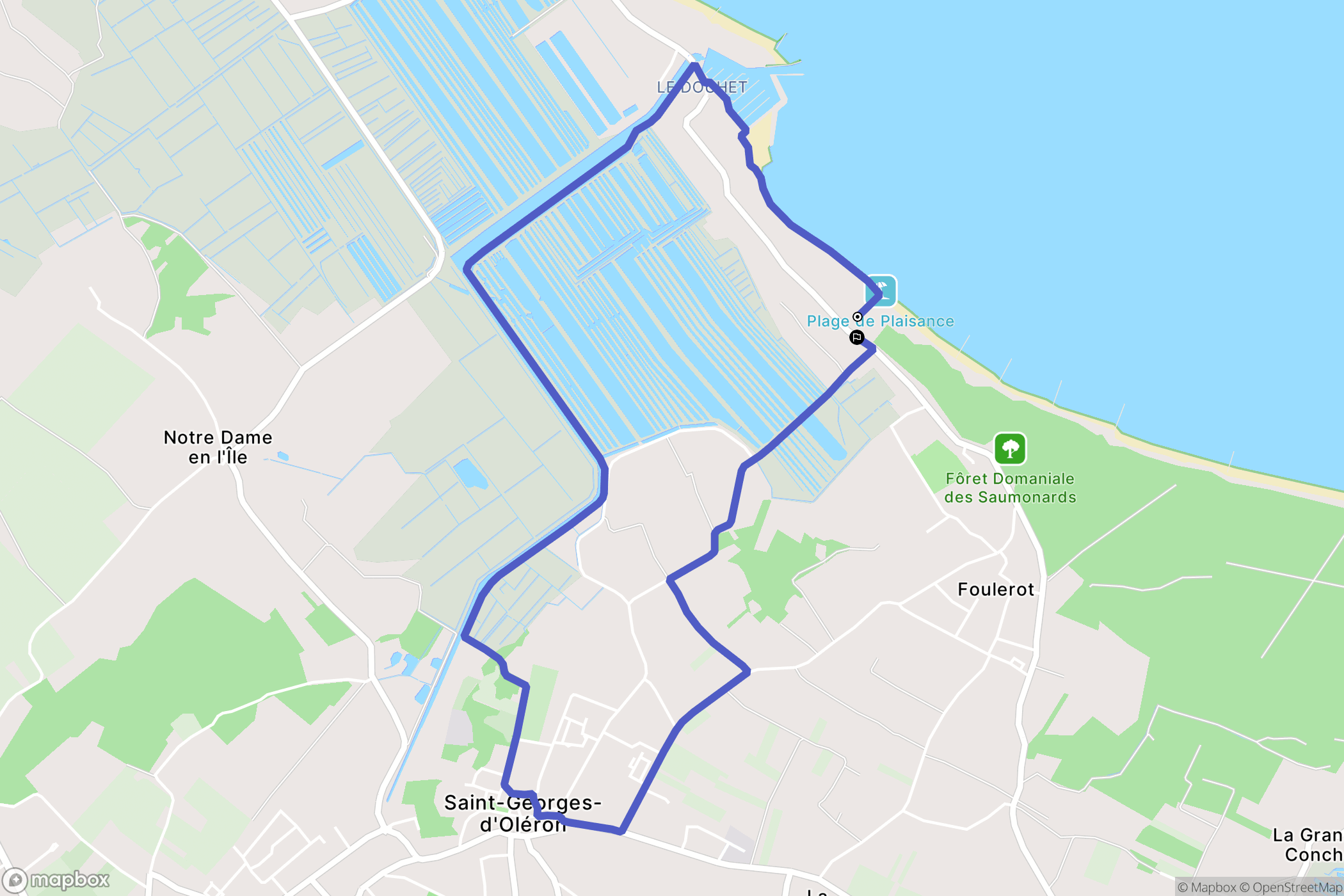 Saint-Georges-d'Oléron : carte du parcours de randonnée - France