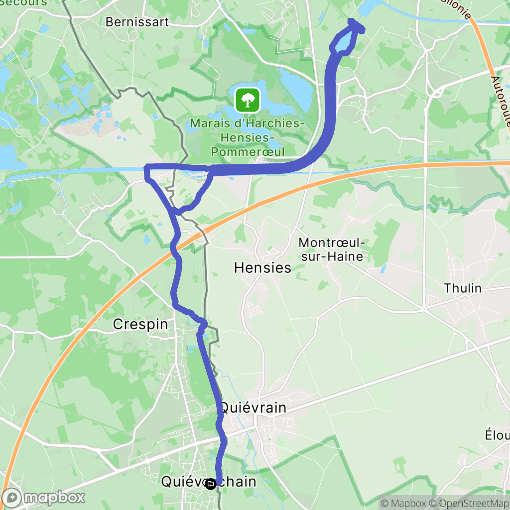 Quiévrechain : carte du parcours de randonnée - France