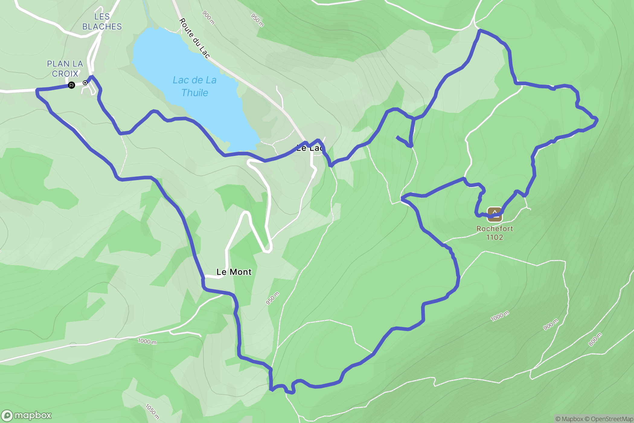 La Thuile : carte du parcours de randonnée - France