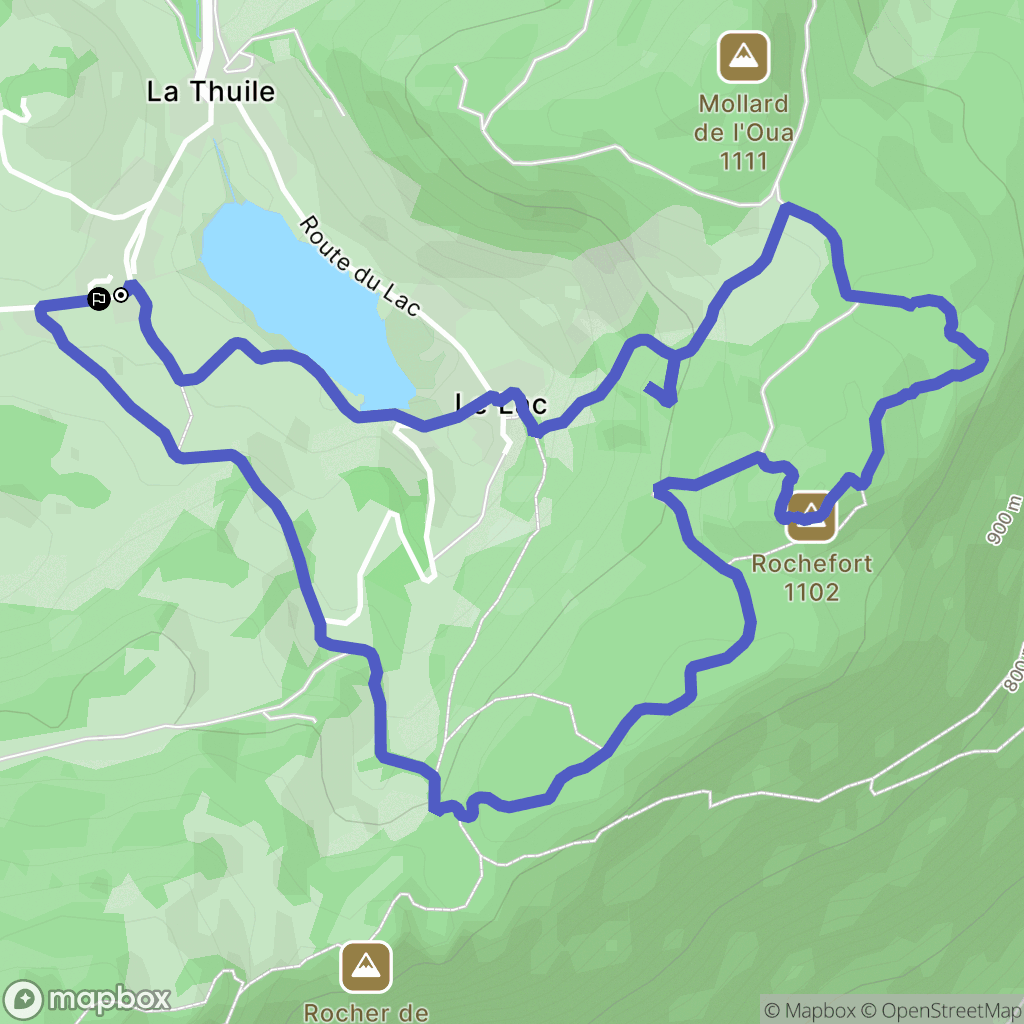 La Thuile : carte du parcours de randonnée - France