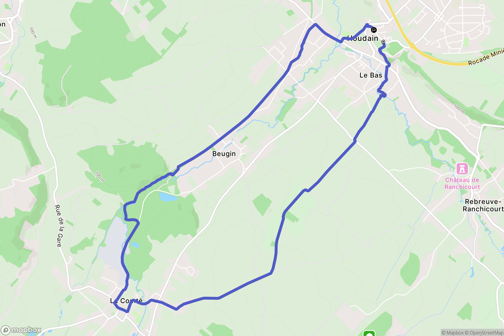 Houdain : carte du parcours de randonnée - France