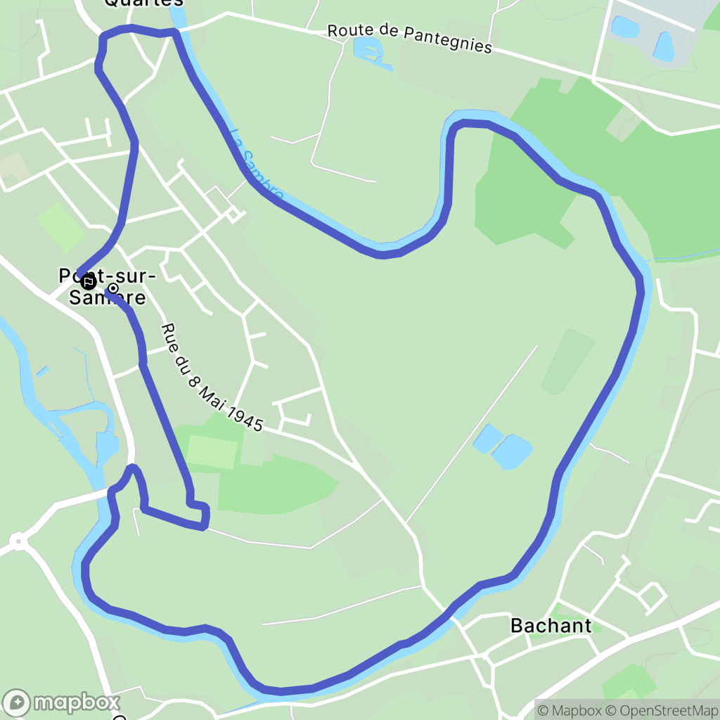 Pont-sur-Sambre : carte du parcours de randonnée - France